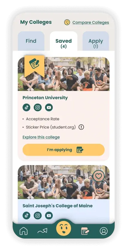 My colleges mobile view