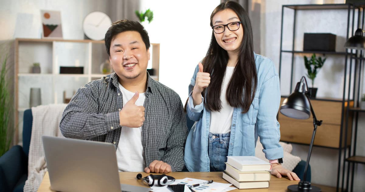 Professionals brainstorming around a table.