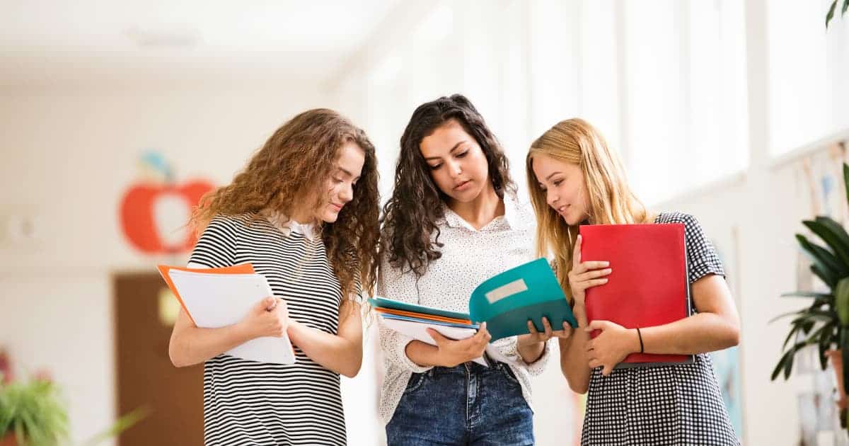 Students Engaged in Group Study Preparing for College