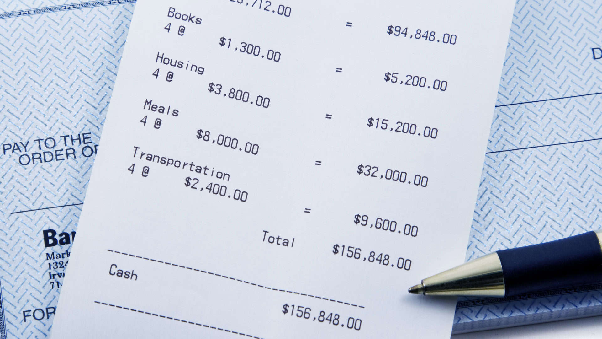 pay slip of college showing how expensive and unaffordable it is